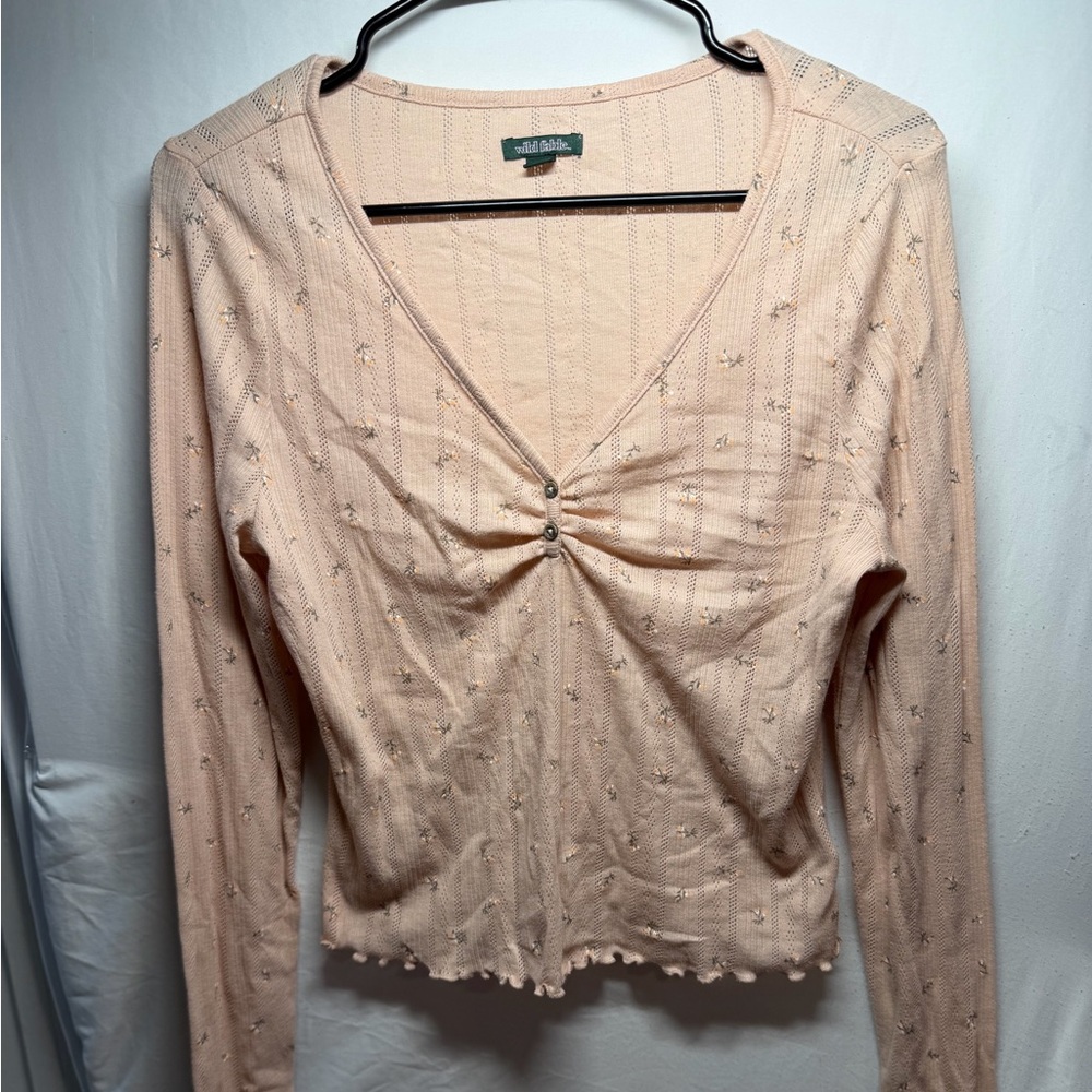 Wild Fable Pink V-Neck Top